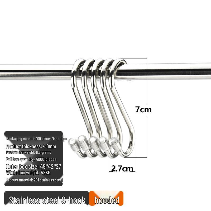 Solid Stainless Steel S-Shaped Kitchen Hooks – Multi-Functional & Thickened Design