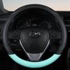 PU Leather Contrast Colour Car Steering Wheel Cover  Sweat Absorbent, Wear Resistant and Non-slip, Universal In All Seasons