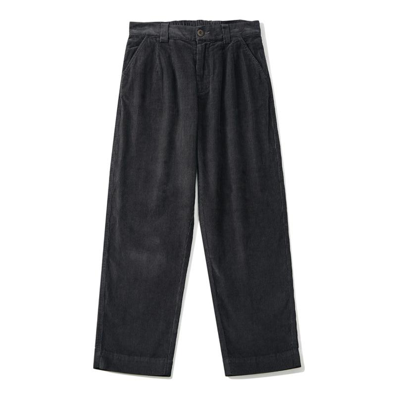 Men's Corduroy Casual Pants Loose Straight Wide Leg 100% Cotton Japanese Retro Work Pants Trendy