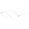 20953 New Fashion High-End Oval Glasses Frame 2024 New Personalized Anti-Blue Flat Glasses