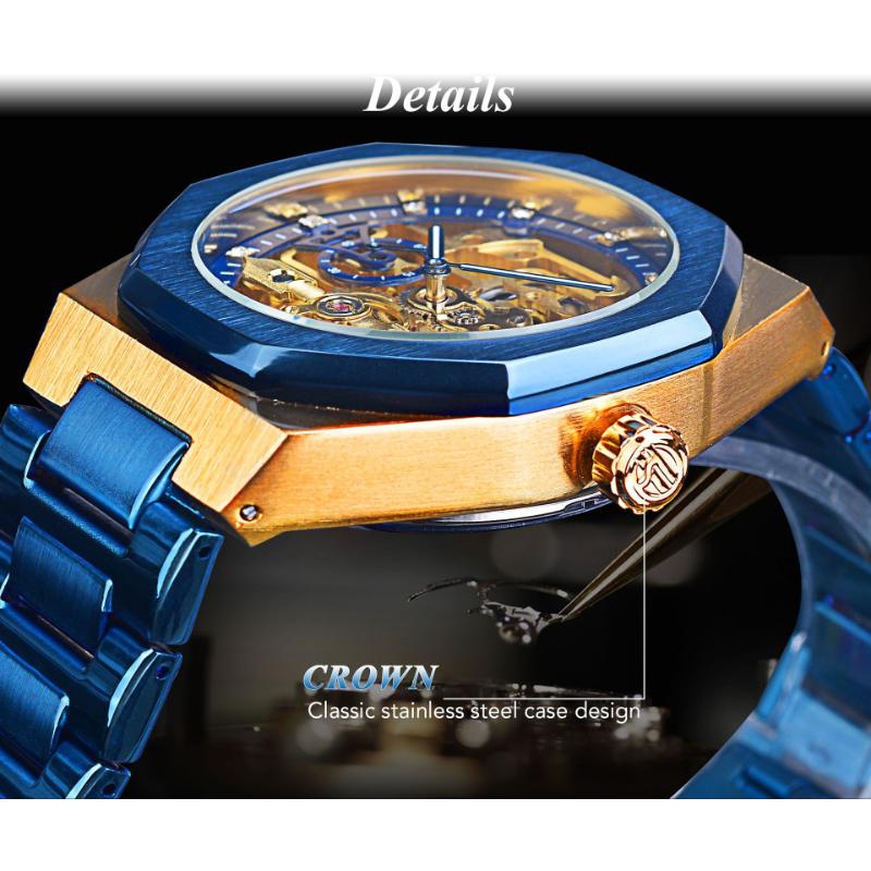 Forsining Herrenmode, lässig, hohl, mechanisches Schwungrad, automatische mechanische Uhr