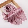 Elegant Women Silk Scarf Satin Solid Flower Wrap Shawl Sunscreen Bandana Hijab Mujer Scarve Pareo Beach Boho Headscarf Sweet New
