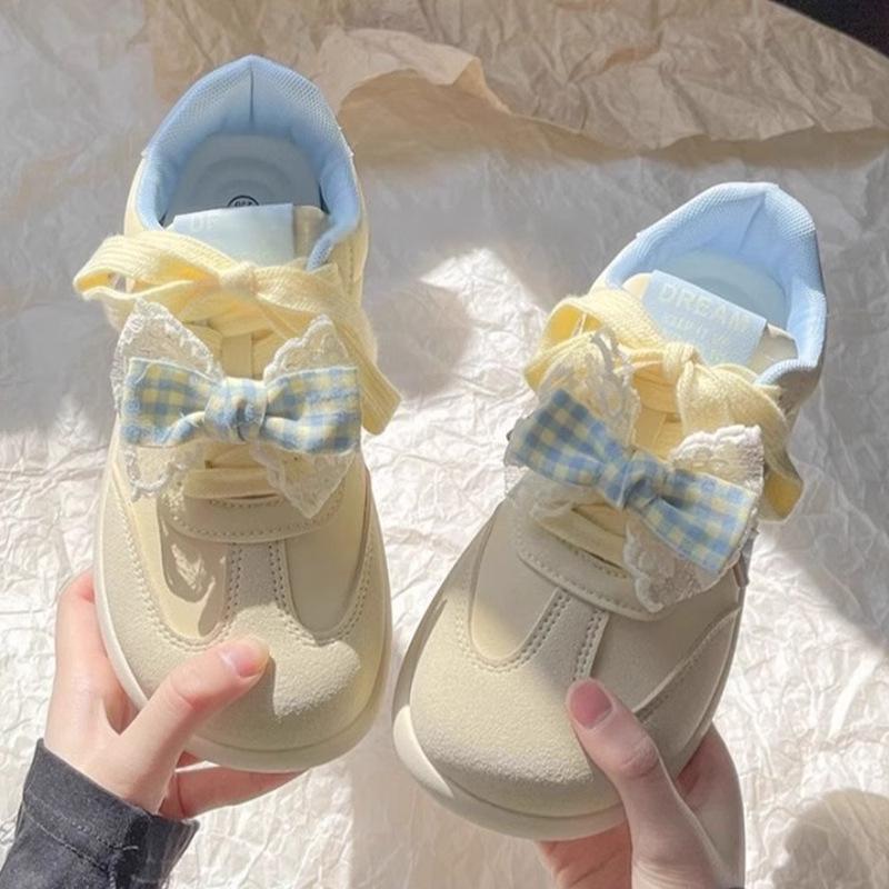 Lace-up retro versatile color matching Dexun shoes women's 2025 new spring fashion lightweight casual sports shoes