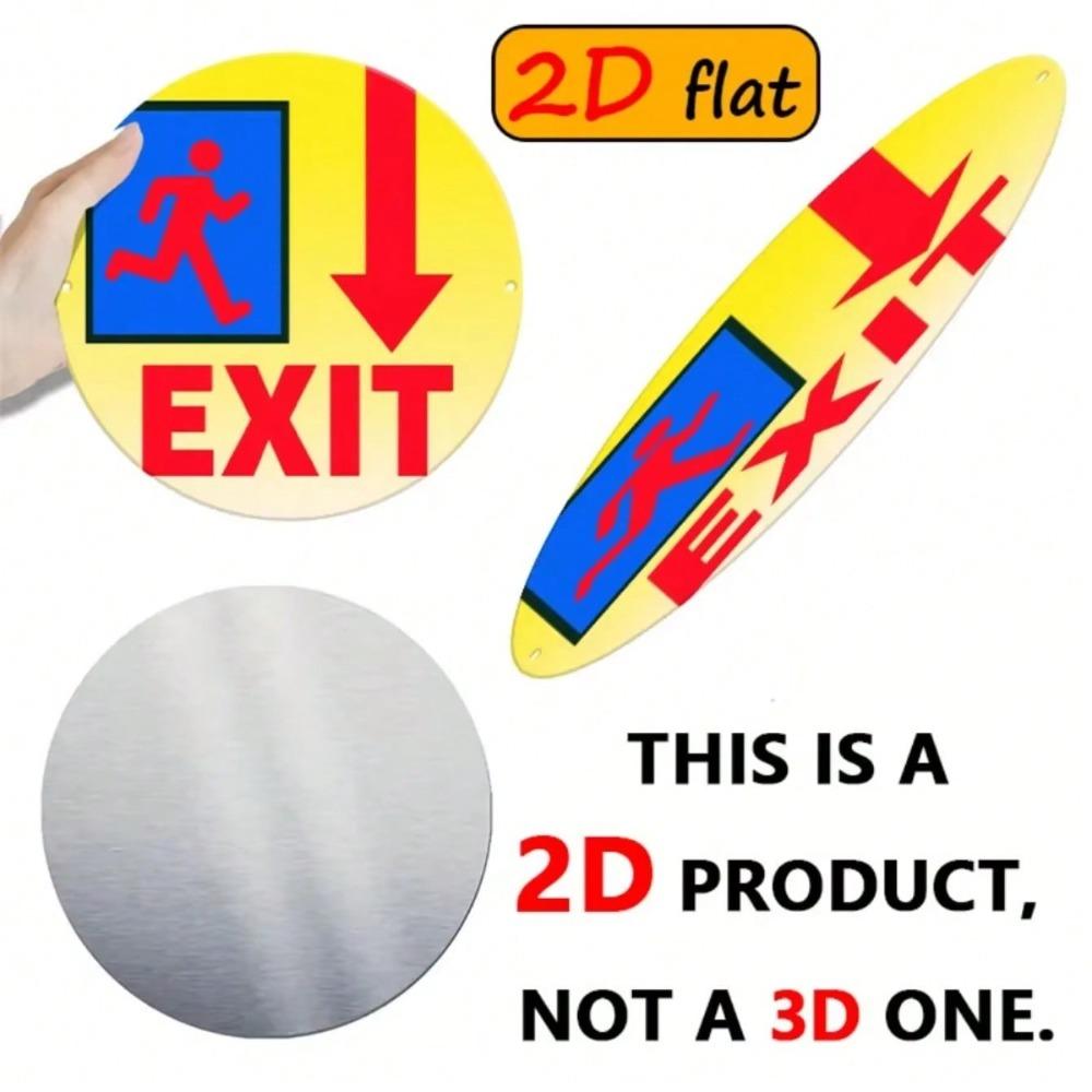 Red Exit Running Figure Sign 20x20cm Aluminum Outdoor Emergency Safety Plaque Highly Visible Warning Decorative Gift