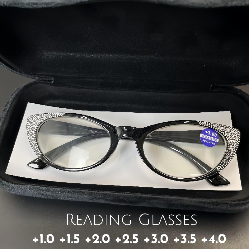 Diamond Cat  Eye Frame Reading Glasses for Women Blue Light Blocking Presbyopia Glasses Far Sight Eyewear Diopters -1.0 To +4.0