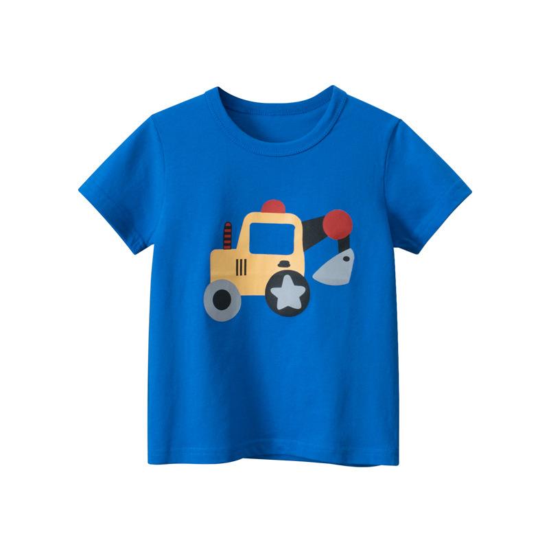 

Children s clothing children s short-sleeved T-shirt cartoon excavator summer new baby clothes 90cm