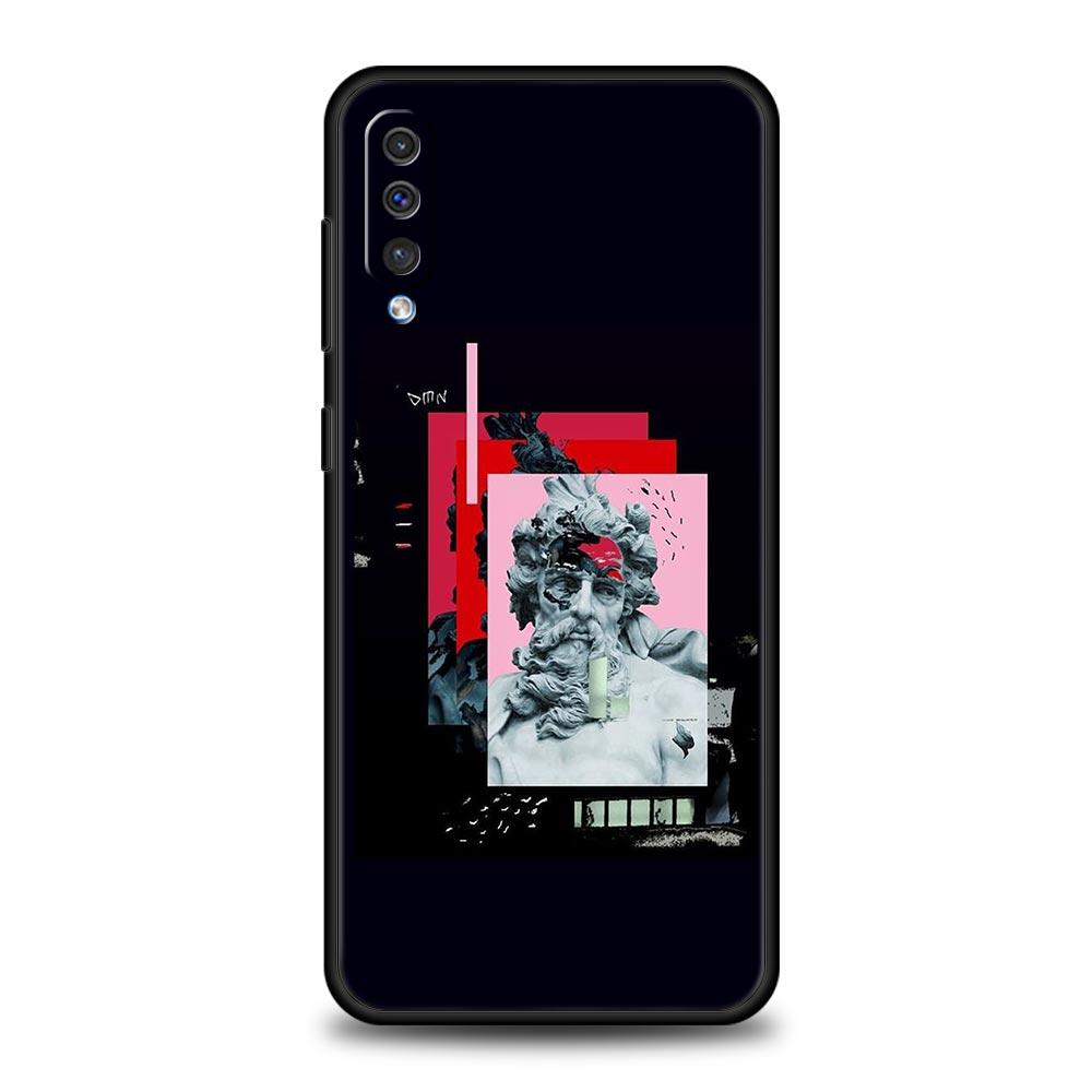 Cartoon Statue Abstract Art Phone Case for Samsung Galaxy A56 A36 A26 A16 A34 A24 A42 A22 A20 A12 A40 A30 A10 5G Soft TPU Cover