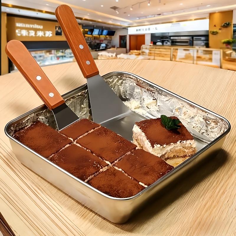 1/2pcs Stainless Steel Spatula with Angled Edge and Hardwood Handle - Large Metal Turner, Suitable for Cast Iron Skillets