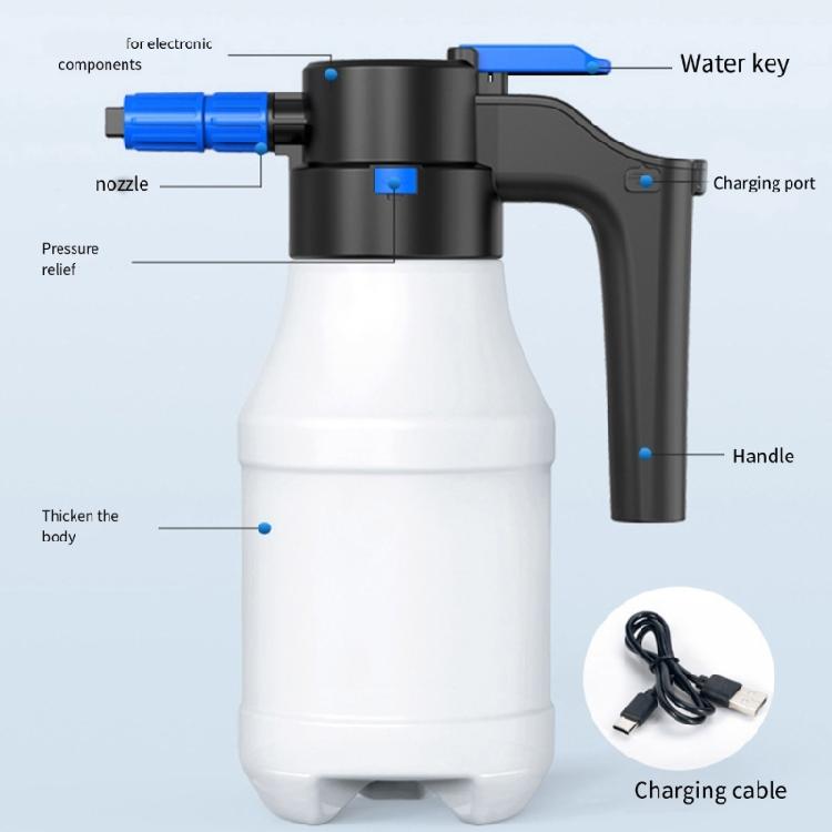 1.5Liters Electric Pressurized Foam Sprayer for Car Washing, Electric Foam Sprayer with USB Cable Foam Sprayer