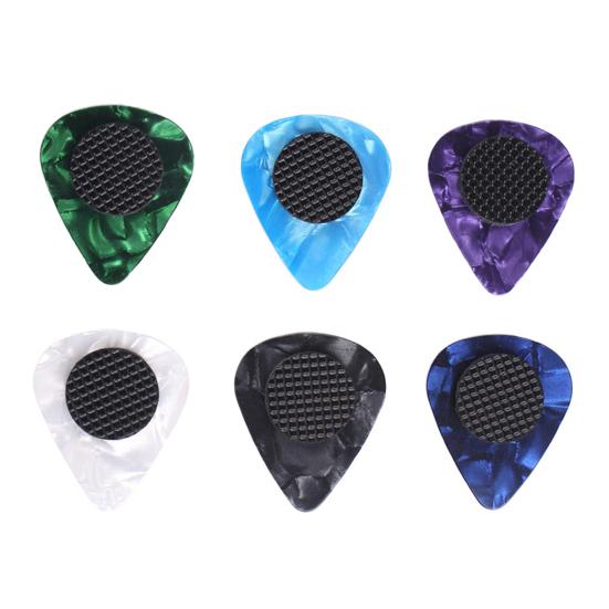 20Pcs Guitar Pick Grip Self-adhesive Guitar Pick Rubber Anti-sweat Round Ultra Thin Grip for Guitarist