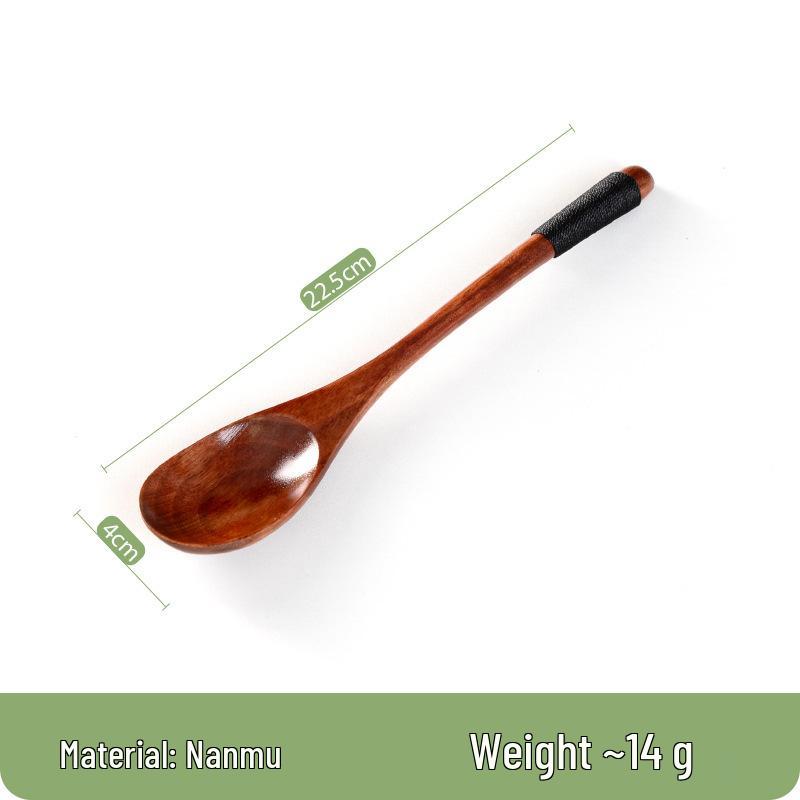 Japanese Portable Lunch Set: Cloth Bag with Wooden Spoon, Fork, and Chopsticks