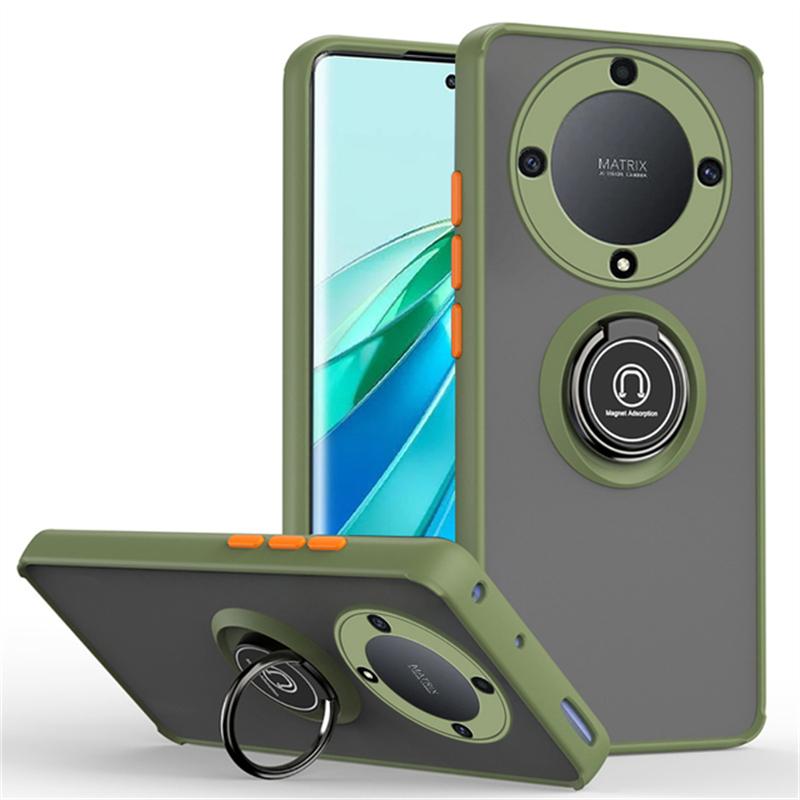 

Противоударный защитный чехол для Honor Magic 6 Lite 5 Pro X8A X9A X7 Coque для Honor 200 90 Lite X9B X7B X8B Магнитный держатель кольца For Honor X9B армия зеленый