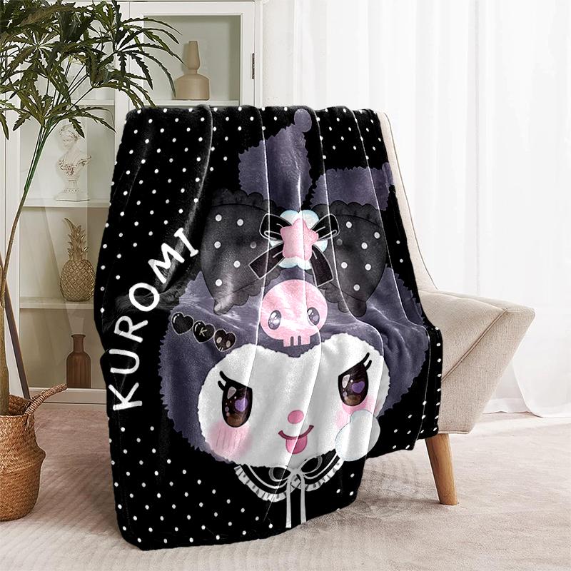 1pc Blanket Sanrio Kuromi1 Print Design, Lightweight Blanket for Sofa, Bed- Soft &Warm, Gift for All Seasons like Christmas, Halloween