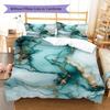 Green Marble Pattern Bedding Quilt Set Quilt Cover Pillowcase Home Decoration Gift (1 * Duvet Cover + 2 * Pillowcase, Without Core)