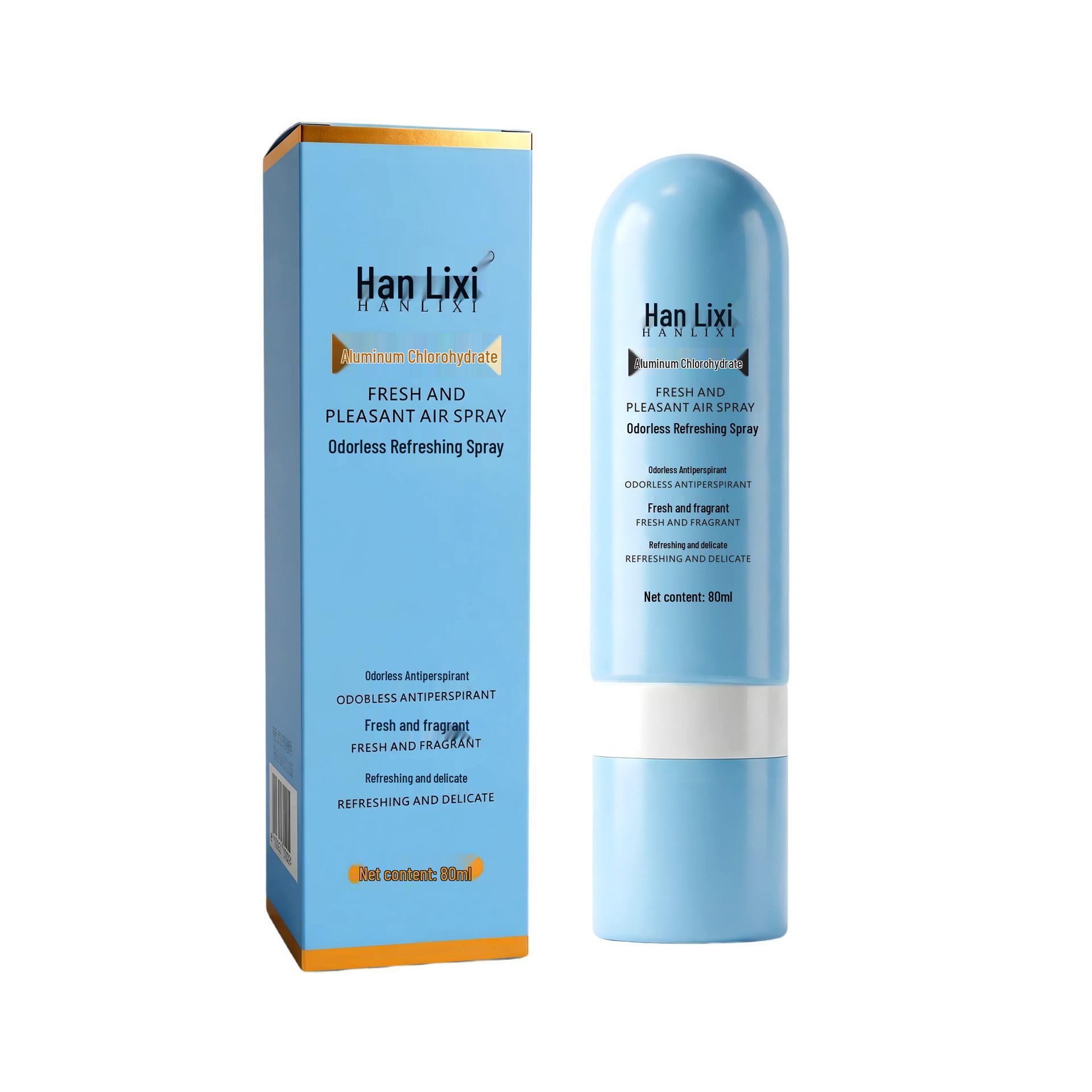 Han Lixi Aluminum Chlorohydrate Deodorant Spray: Refreshing, Long-lasting Fragrance, Antiperspirant, Eliminates Foot Odor