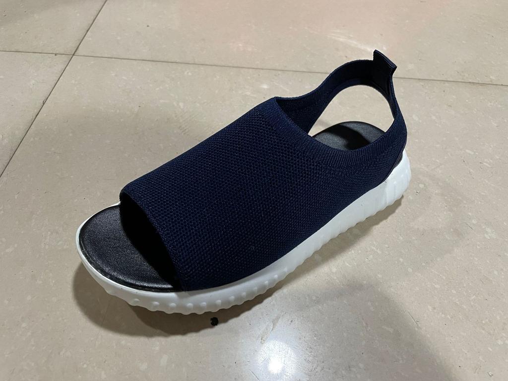 Summer New Large Size Flat-bottomed Fish Mouth Women's Sandals Casual One-pedal Thick-soled Mesh Sandals