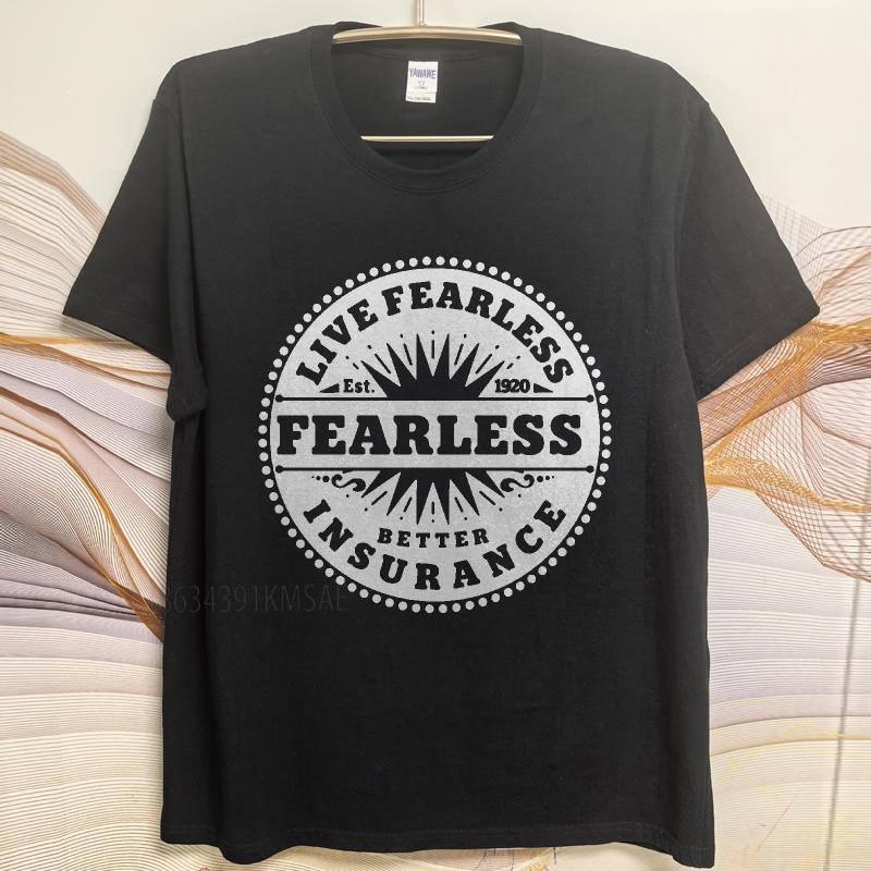 Graphic summer Man tshirt Live Fearless Better Insurance Established 1920 Short Sleeve Soft O Neck Tshirt cotton teeshirt