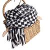 Black White Cherkered  Cashmere Imitation  Scarf Shawl For Women
