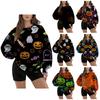 Women's Halloween Printed Round Neck Sweatshirt for Holiday and Casual Wear