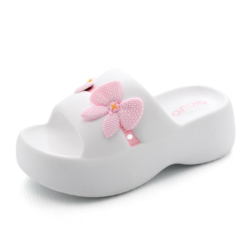 

New slippers women s non-slip EVA heightened super thick bottom home fashion super soft one-word drag inside and outside wear 35-36 білий