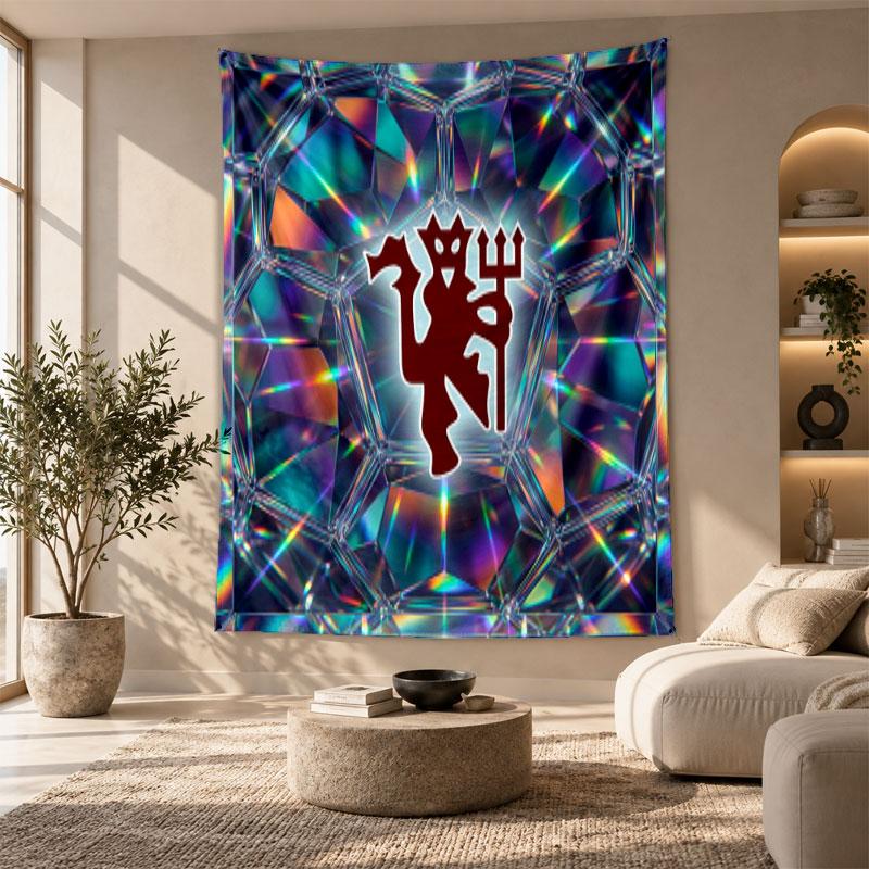 Decorative Tapestry,Manchester United Printed Wall Art, Lightweight Wall Hanging For Bedroom Background