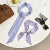 Purple long silk scarf, new polka dot scarf, headscarf tied hair band, bag tied streamer, decorative small scarf, belt.