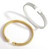 Luxury Titanium Steel Gold-Plated Woven Bracelet in European & American Style