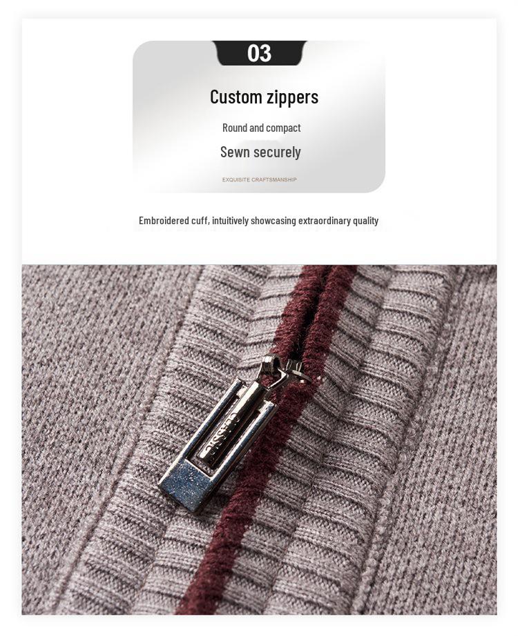 Men's Half-Zip Thick Knit Sweater – Stylish Autumn/Winter Casual Business Base Layer