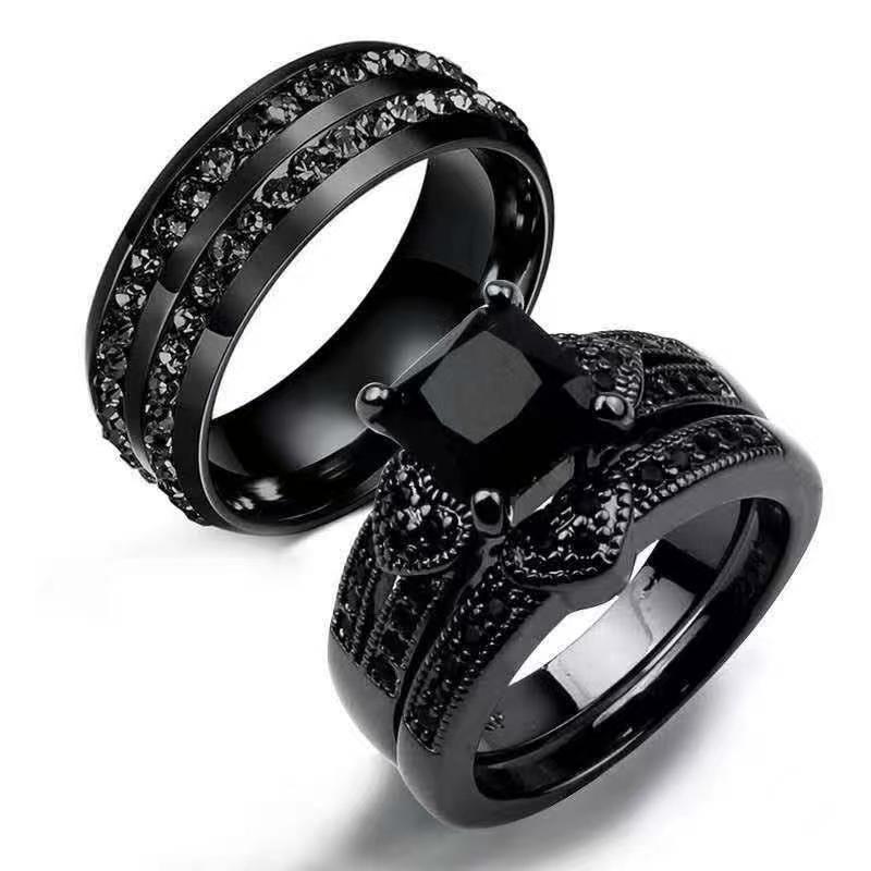 

Accessories Black Inlaid Black Zircon With Leaves Women S Ring New no. 13