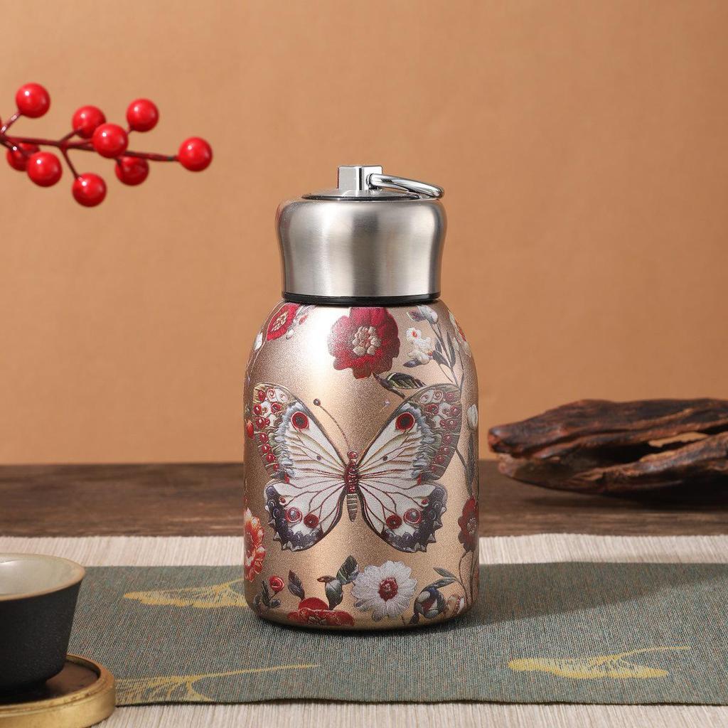 Compact Ceramic Thermos Cup with Smart Temperature Display - Chinese Style