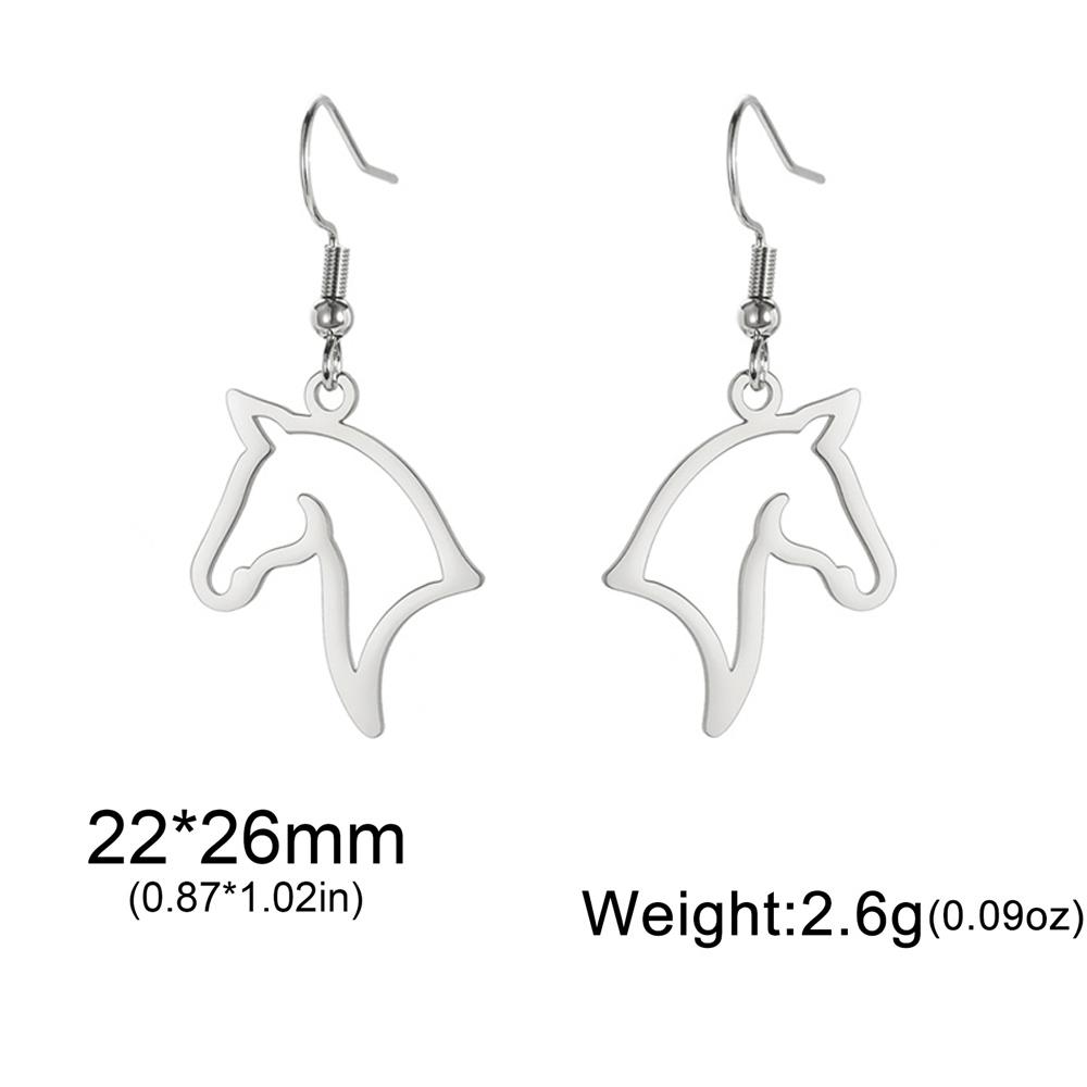 My Shape Horse Head Earrings for Women Stainless Steel Earrings Horse Drop Dangle Earring Jewelry Horse Lover New Year Gifts