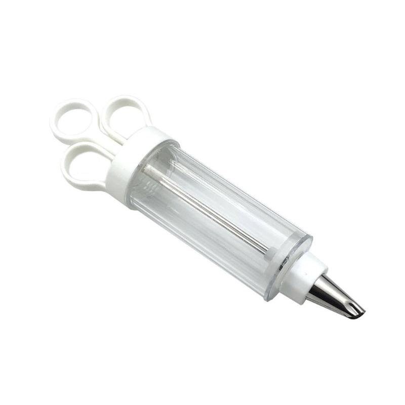 Dessert Cream Piping Syringe Nozzles Kits Dessert Decorating Syringe Cupcake Frosting Filling Injector with 5 Nozzles