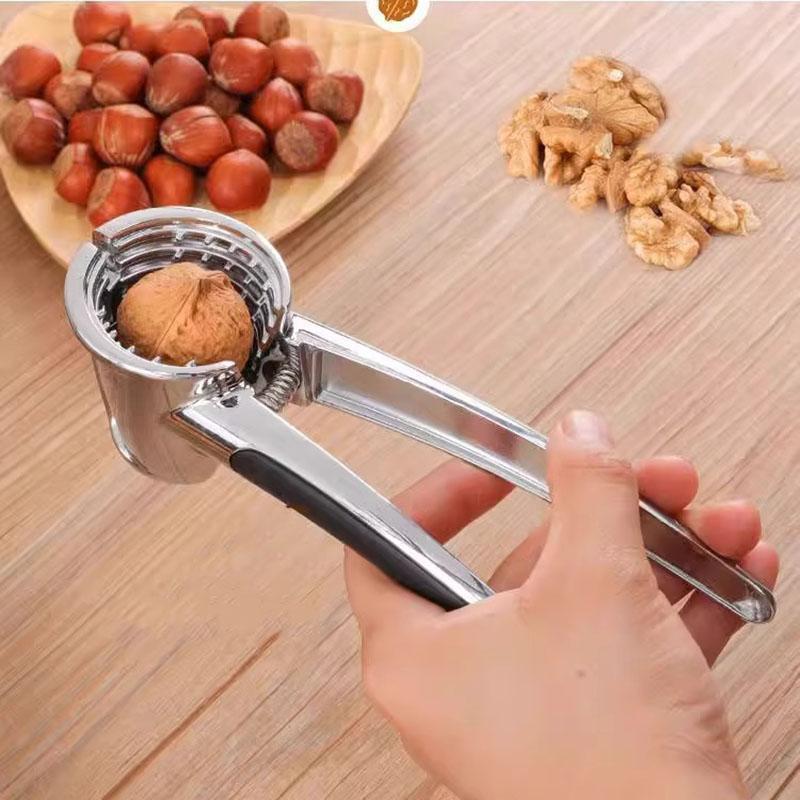 Multifunction Stainless Steel Nutcracker Opener & Peeler Kitchen Nutcracker Shell Clip Tool Clamp Plier Cracker