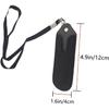 PU Leather Pouch Case Lanyard Pen Pouch Pen Cover Recording Pen Cover Lanyards for Keys, Black