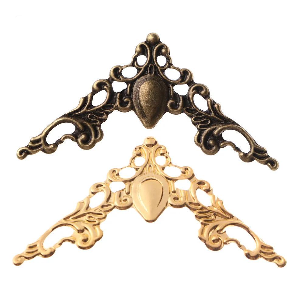 24pcs Book Box Corner Edge Decorative Protector Cover for Jewelry Chest Gift Wine Wooden Case Scrapbook Photo Album Frame Metal