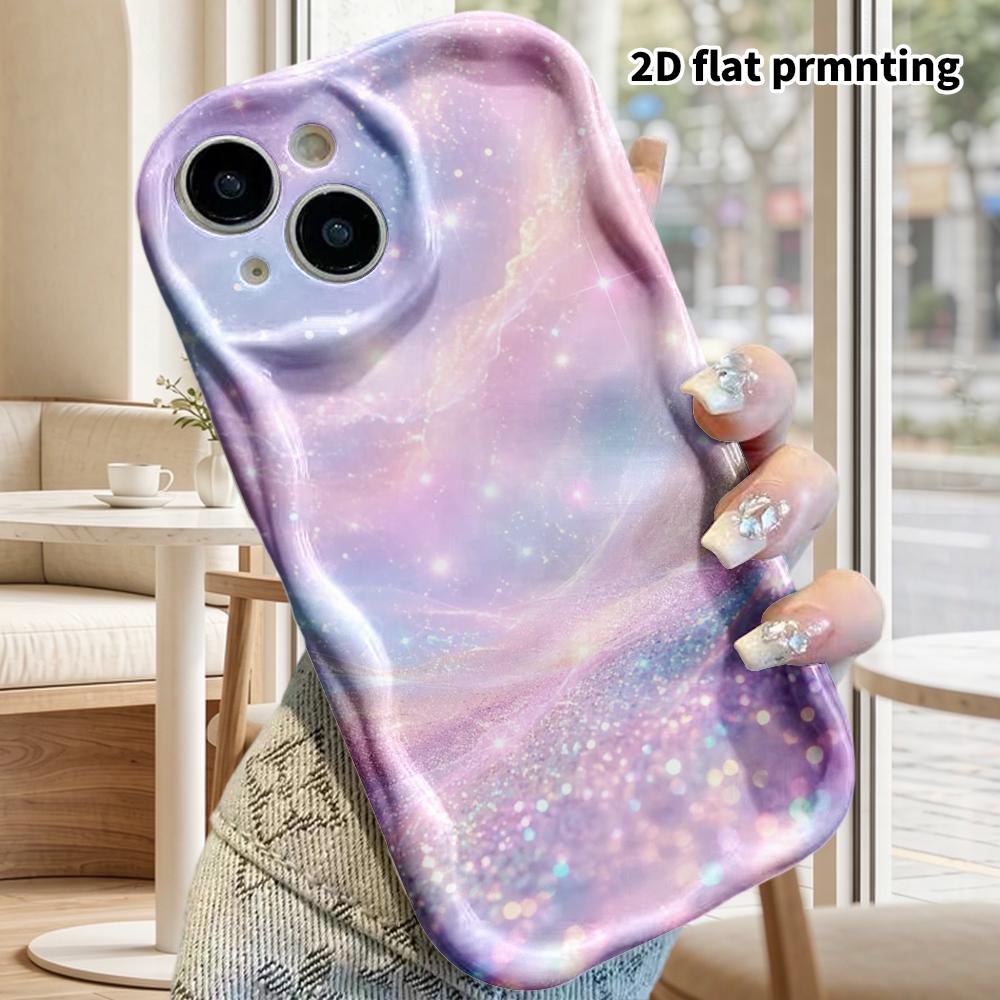 Phone Case: 2D Flat Design Suitable for iPhone 18 17 16 15 14 13 Pro Protective Case, Couple Style, Dreamy Sky, Christmas and Halloween Gifts