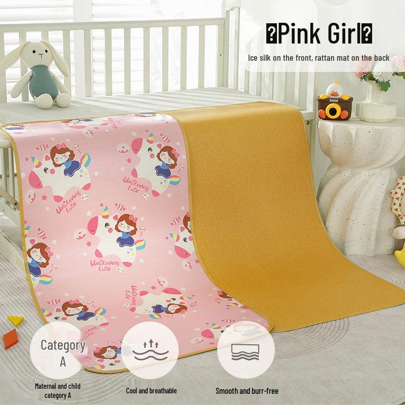 Breathable Ice Silk Double-Sided Cooling Mat for Newborns and Kids Beds 50x100
