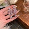 Silver Needle Zircon Square Water Drop Earrings: Retro Luxe Statement for Women
