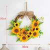 1PC Artificial Sunflower Garland 30*30 Cm Autumn Sunflower Wreath For Thanksgiving & Seasonal Home Decor Wreaths & Garlands