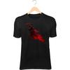 Grim Reaper T-Shirt – Walking Through Black Fire, Glowing Red Scythe