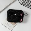 Bow Mini Zipper Credit Card Holder Organizer Wallet Earphones Keys Cards Small Portable Zip Pocket with Keyring for Women Men