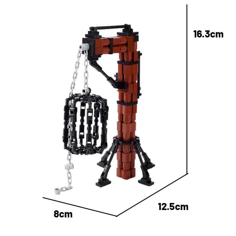 MOC Medieval Prison Execution Ground Hanging Cage Building Blocks Kit Castle Scene Assemble Toys