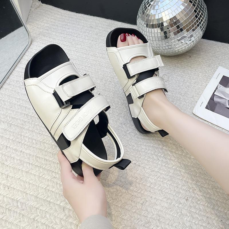Retro Shoes One-line Thick-soled Sandals New Style Sandals