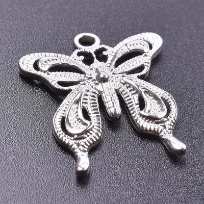 6pcs/Lot Insect Pendant Silver Color Stainless Steel Butterfly Charms For Jewelry Making Supplies DIY Necklace Earrings Pendants