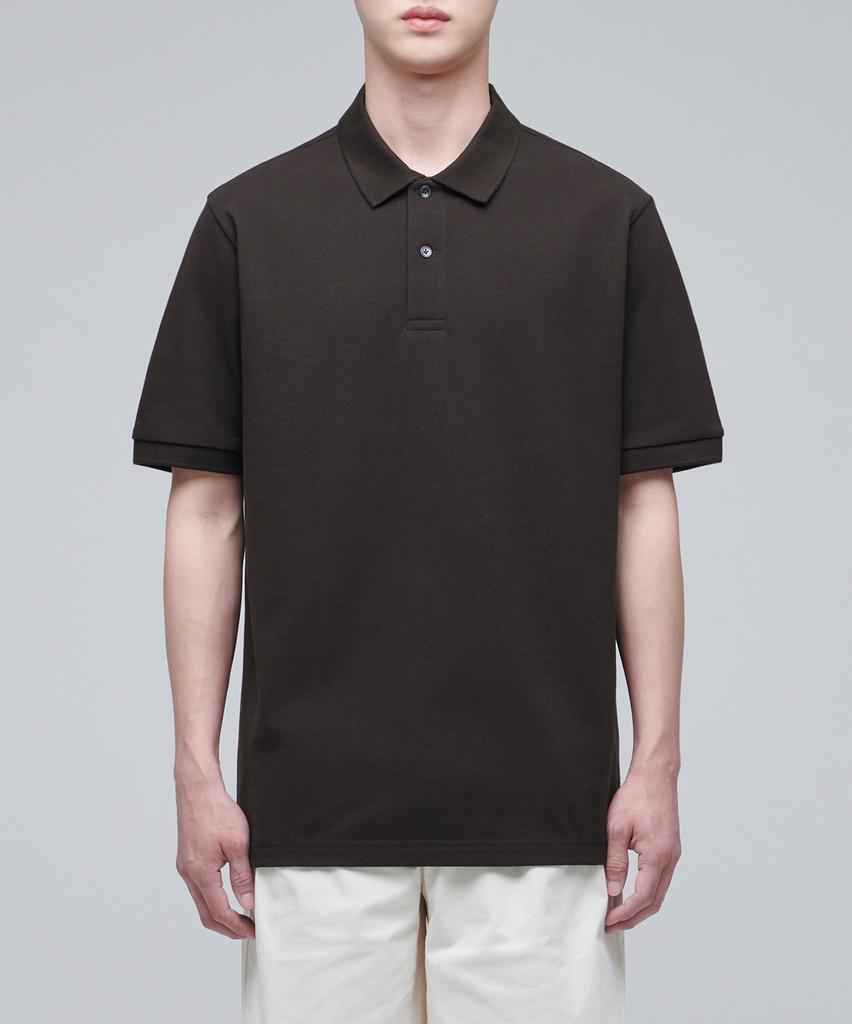 MUSINSA STANDARD Basic Pique Polo Shirt [Dark Brown]