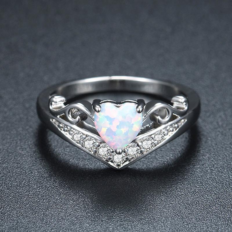 Creative European American Female Fashion Jewelry Heart-shaped Copper Ring Cy107 No.6 16.5mm