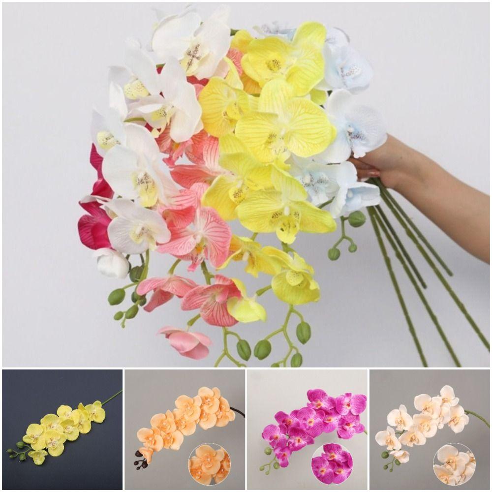 Wedding Decoration Silk Flower Home Supply Simulation Butterfly Orchid Artificial Flower Real Touch Plants 3D Phalaenopsis