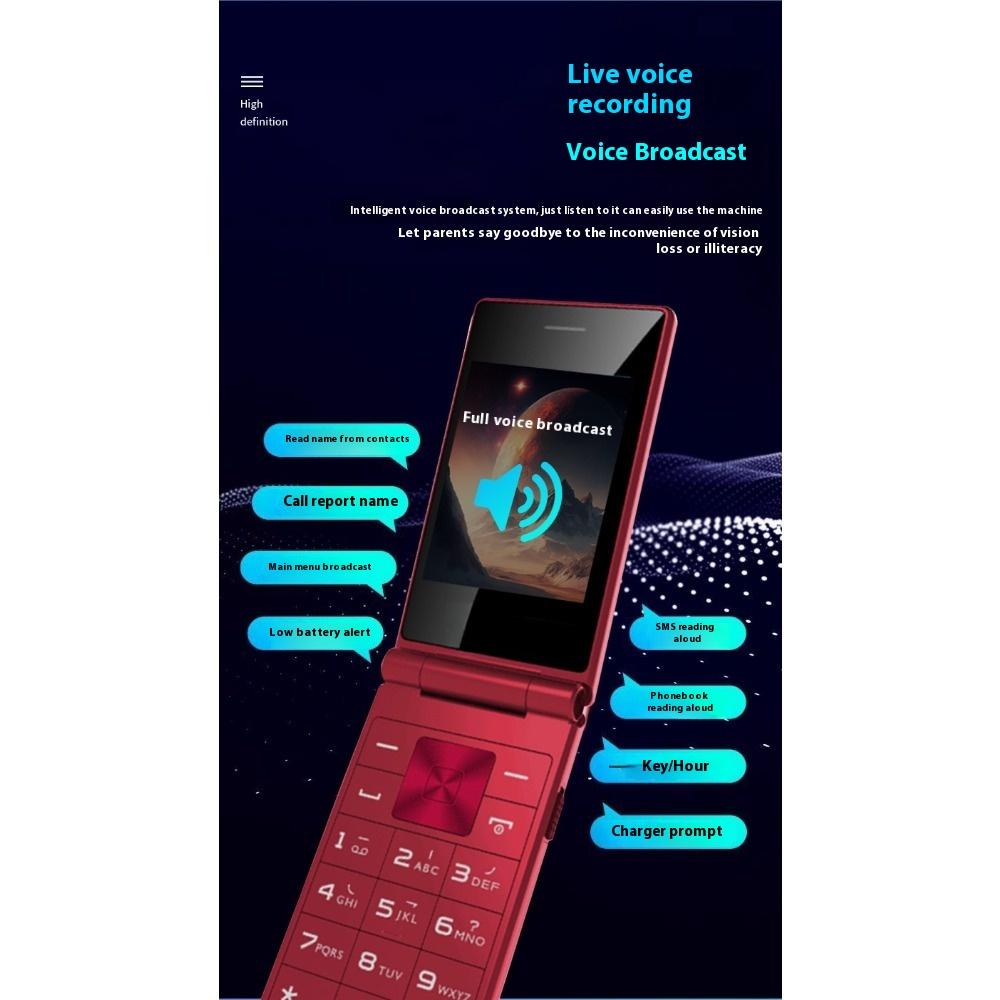 Flip Mobile Phone Dual Screen V13 Dual Card Dual Standby Multi-function Elderly Machine Student Mobile Phone