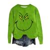 Women's Fashion Round Neck Pullover Long Sleeve Tee Christmas Printed Top