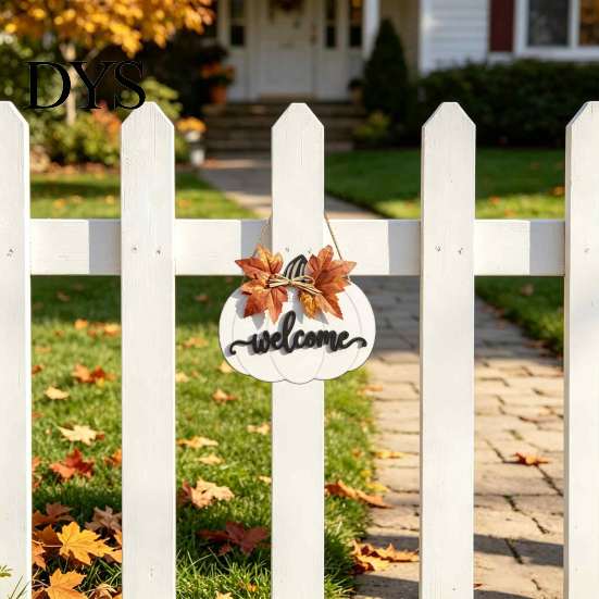 Forniture per Festa del Ringraziamento Segno di Benvenuto in Legno a Forma di Zucca per Porta d'Ingresso, Ciondolo Appeso Rustico del Raccolto Autunnale con Decorazione Murale Autunnale in Stile Fattoria 3D Goffrato